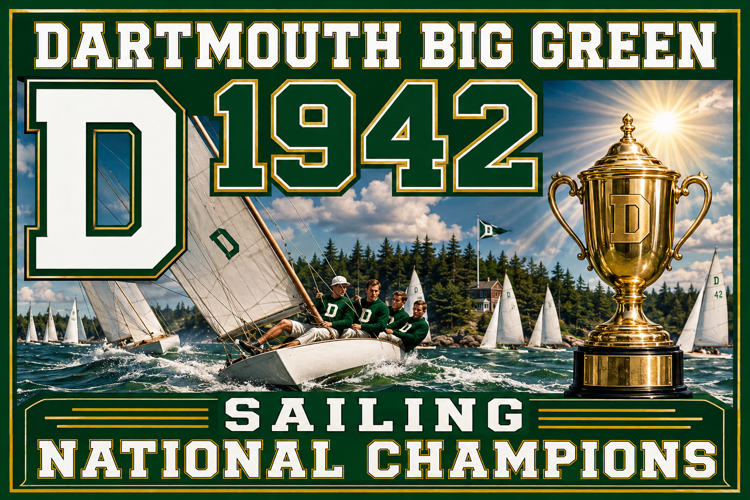 Dartmouth Big Green 1942 Sailing Champions Wall Art