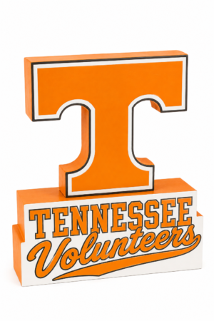Orange and White Tennessee Volunteers T Display Sign