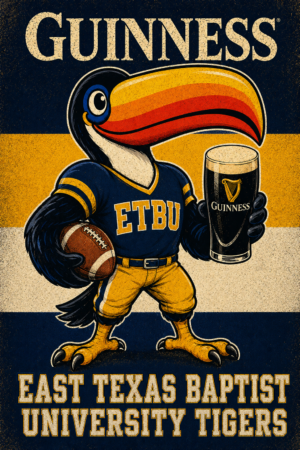 Guinness ETBU Tigers Toucan Football Wall Art