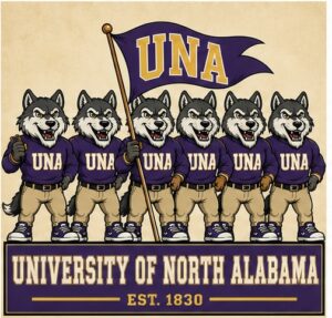University of North Alabama Wolves Illustrated Wall Art
