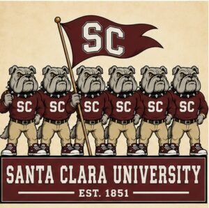 Santa Clara University Bulldog Mascots Wall Art