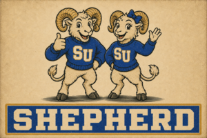 Shepherd Ram Mascot Vintage-Style Wall Art Print