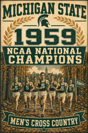 Michigan State 1959 NCAA Cross Country Champions Wall Art