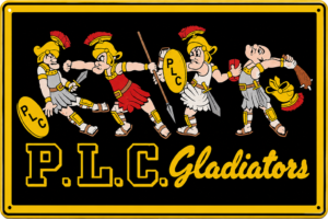 P.L.C. Gladiators Roman Warrior Metal-Style Sign