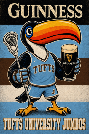 Guinness Tufts University Jumbos Toucan Lacrosse Wall Art