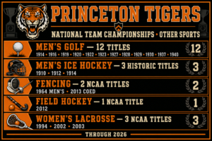 Princeton Tigers Championship Titles Sports Wall Art