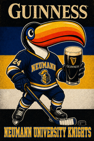 Guinness Toucan Hockey Player Neumann University Knights Wall Art