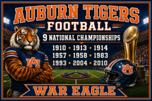 Auburn Tigers Football War Eagle Championship Wall Art