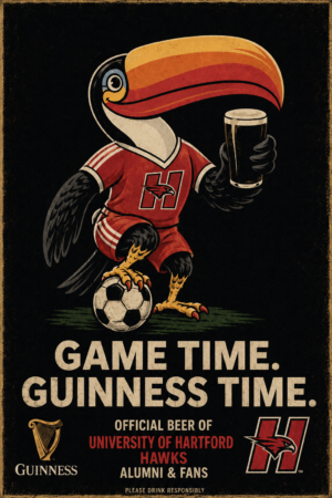 Game Time Soccer Bird Vintage-Style Wall Poster