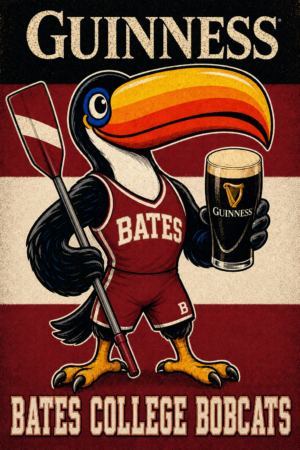 Guinness-Inspired Bates College Bobcats Toucan Wall Art