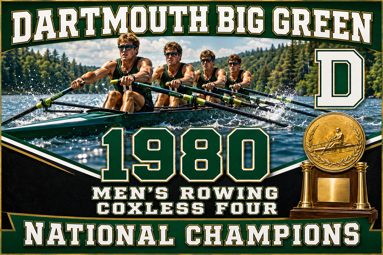 Dartmouth Big Green 1980 Rowing Champions Wall Art