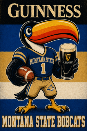 Montana State Bobcats Toucan and Stout Graphic Wall Art