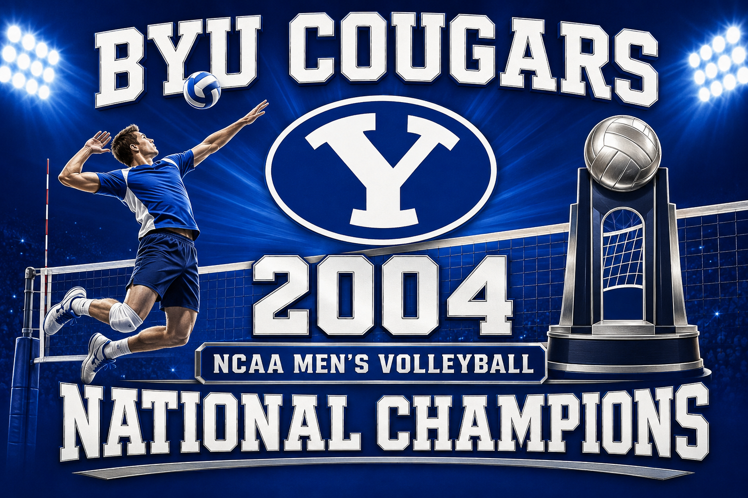 BYU Cougars 2004 Men’s Volleyball National Champions Print