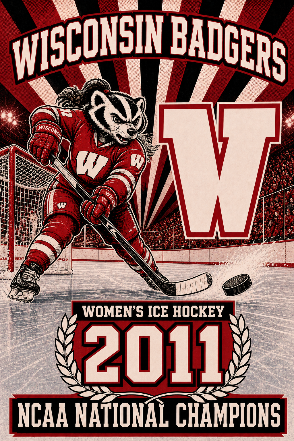 Wisconsin Badgers Women’s Ice Hockey 2011 Wall Art