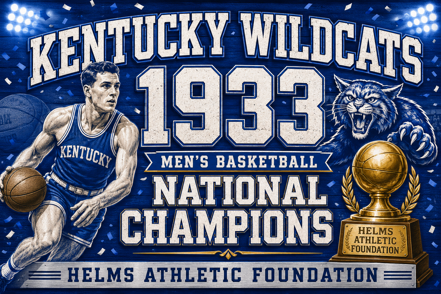 Kentucky Wildcats 1933 Basketball Champions Wall Art