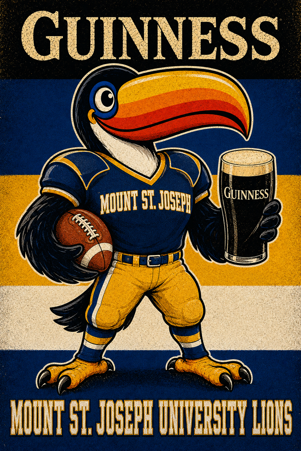 Guinness Toucan Mount St. Joseph University Lions Wall Art