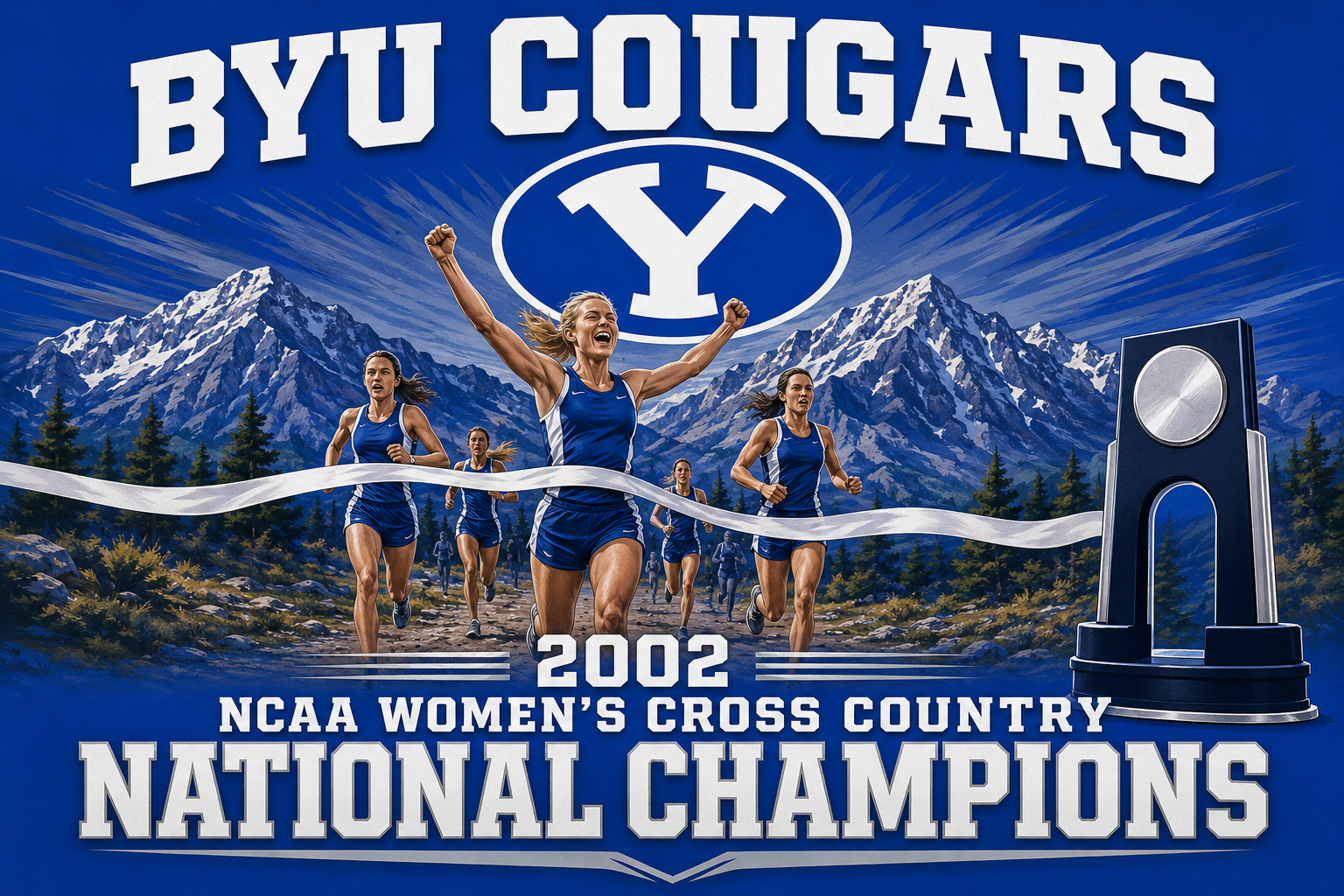 BYU Cougars 2002 Women’s Cross Country Champions Wall Art