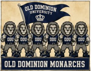 Old Dominion Monarchs Lion Football Wall Art