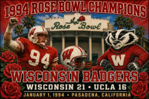 1994 Rose Bowl Champions Wisconsin Badgers Wall Art