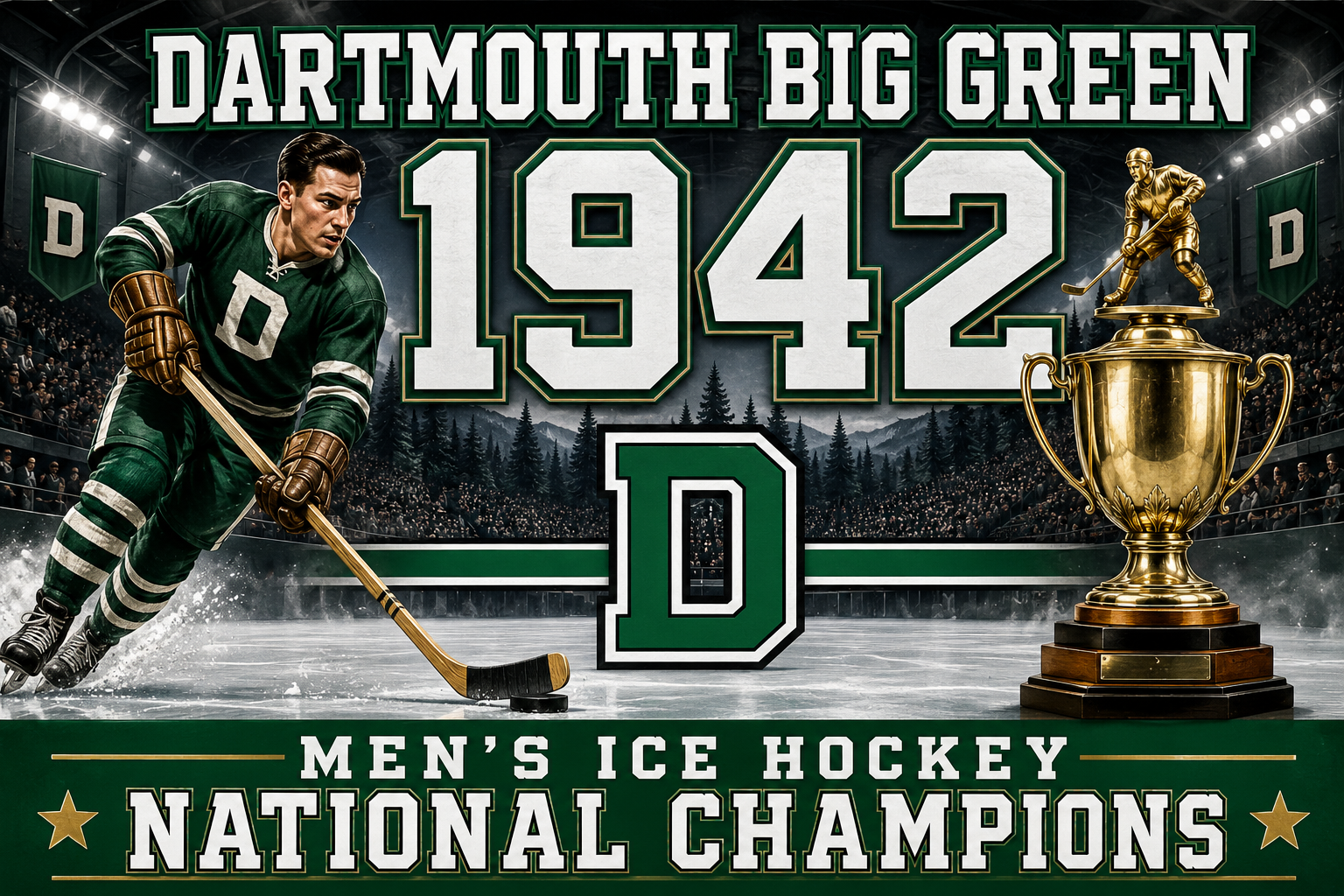 Dartmouth Big Green 1942 Men’s Ice Hockey Poster