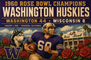 1960 Rose Bowl Champions Washington Huskies Vintage-Style Wall Art