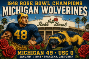 1948 Rose Bowl Champions Michigan Wolverines Poster
