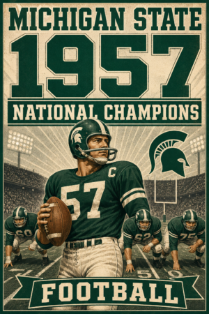 Michigan State 1957 National Champions Football Wall Art