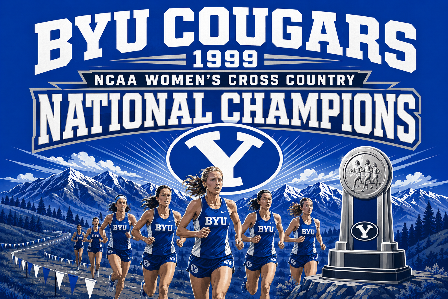 BYU 1999 Women’s Cross Country Champions Wall Art