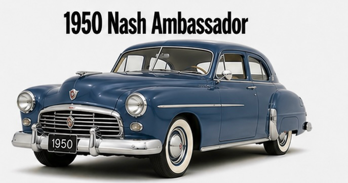 1950 Nash Ambassador Blue Classic Car Wall Art