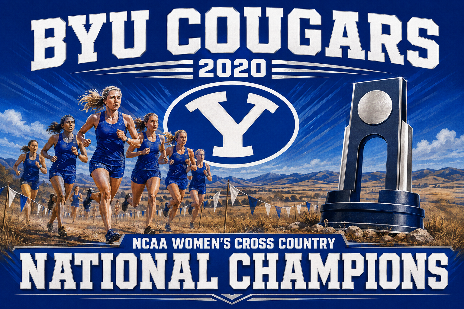 BYU Cougars 2020 Women’s Cross Country Championship Wall Art
