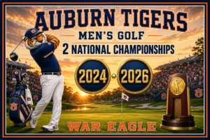 Auburn Tigers Men's Golf 2024–2026 War Eagle Wall Art