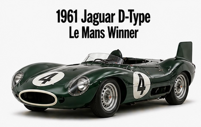 1961 Jaguar D-Type Le Mans Winner Racing Car Art