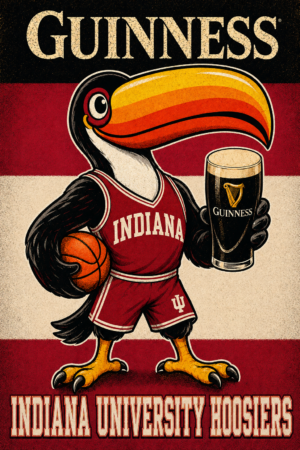 Guinness Indiana Hoosiers Basketball Toucan Wall Art