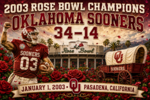 2003 Rose Bowl Oklahoma Sooners 34-14 Vintage-Style Wall Art