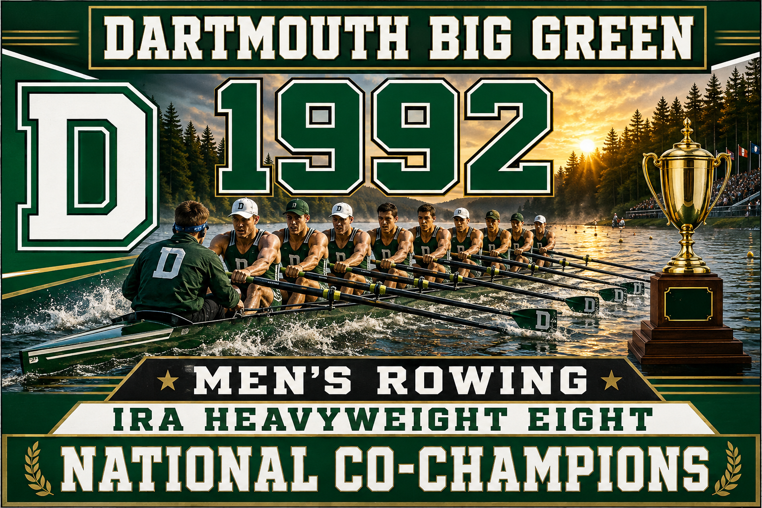 Dartmouth Big Green 1992 Men's Rowing Wall Art