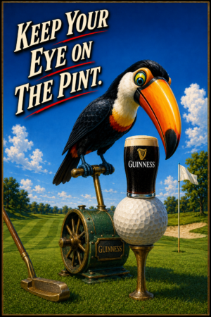 Keep Your Eye on the Pint Toucan Golf Wall Art