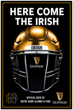 Here Come the Irish Football Helmet Guinness Wall Art