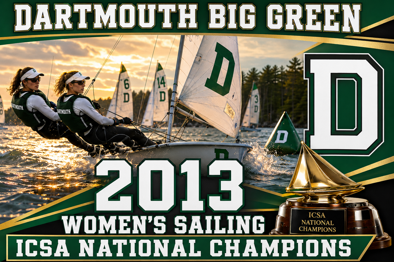 Dartmouth Big Green 2013 Women’s Sailing Championship Wall Art