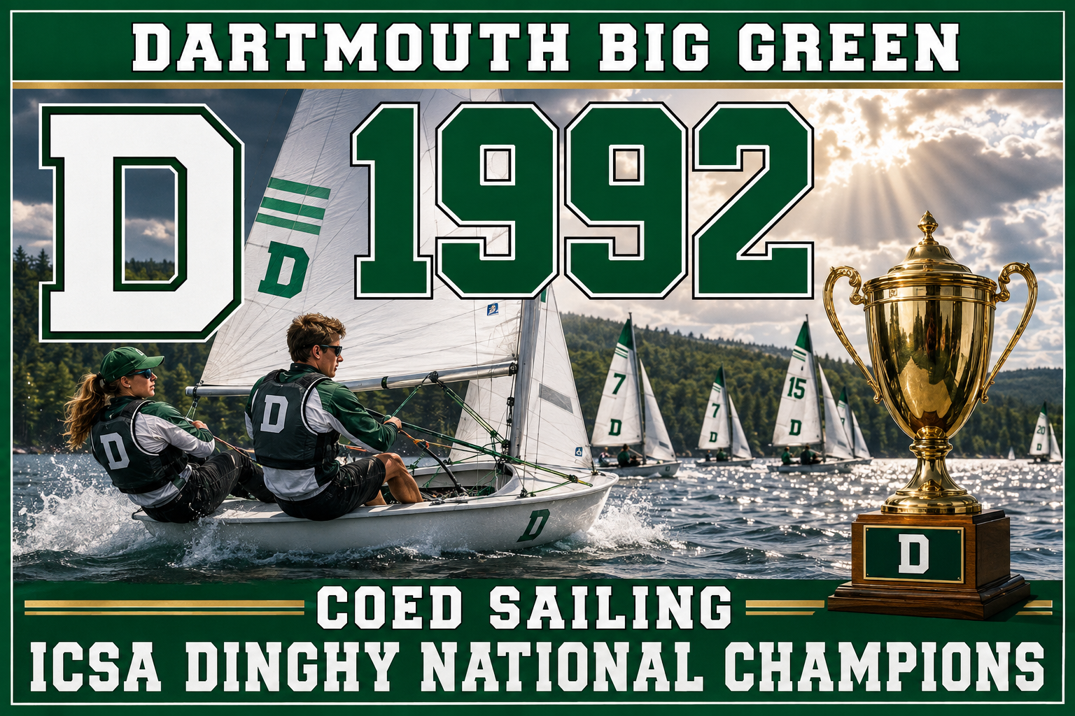Dartmouth Big Green 1992 Coed Sailing Championship Poster