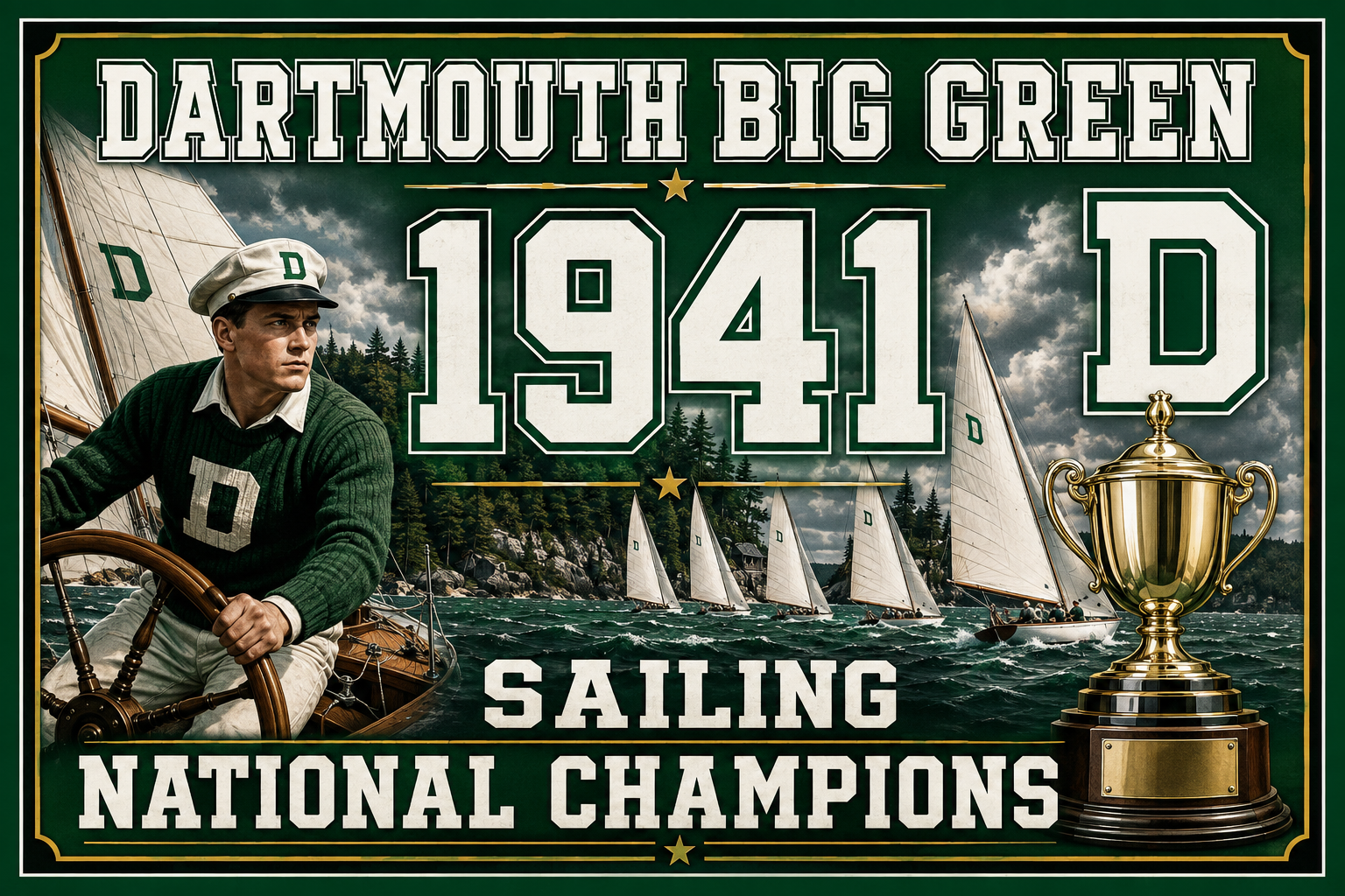 Dartmouth Big Green 1941 Sailing Champions Wall Art