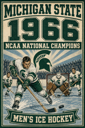 Michigan State 1966 NCAA Hockey Champions Poster