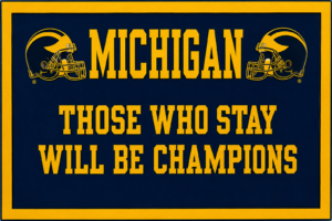 Michigan Those Who Stay Will Be Champions Wall Art