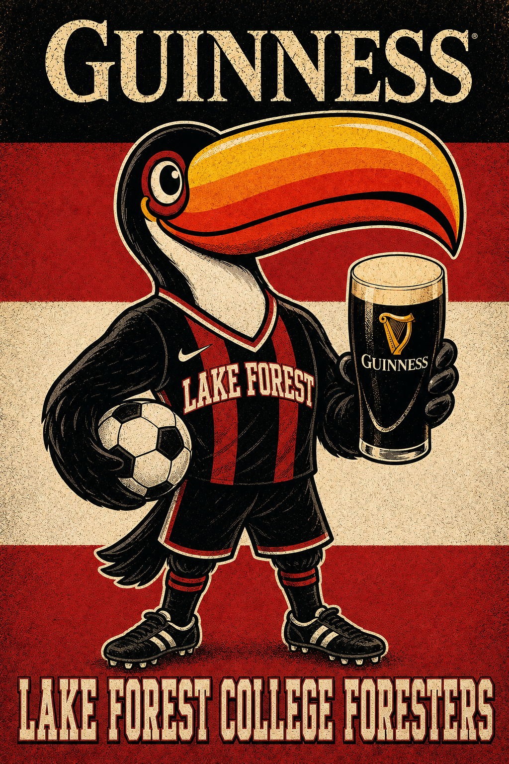 Guinness Toucan Lake Forest College Soccer Graphic Print