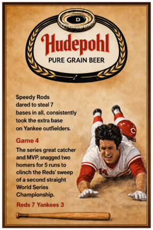 Hudepohl Pure Grain Beer Baseball Vintage-Style Wall Art