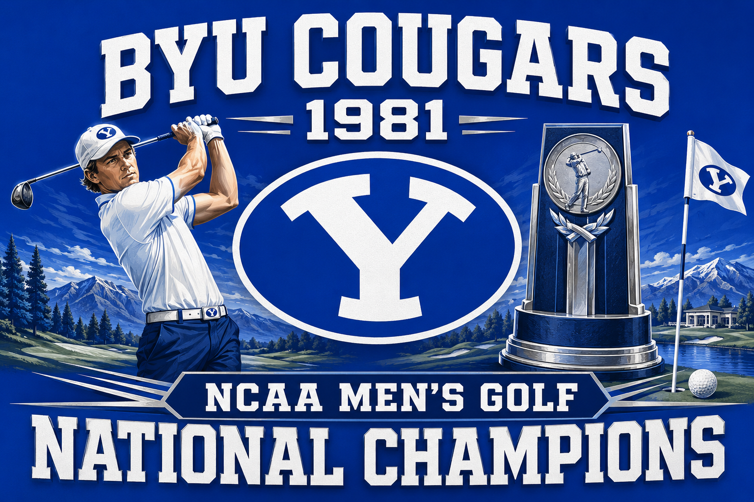 BYU Cougars 1981 Men’s Golf National Champions Wall Art