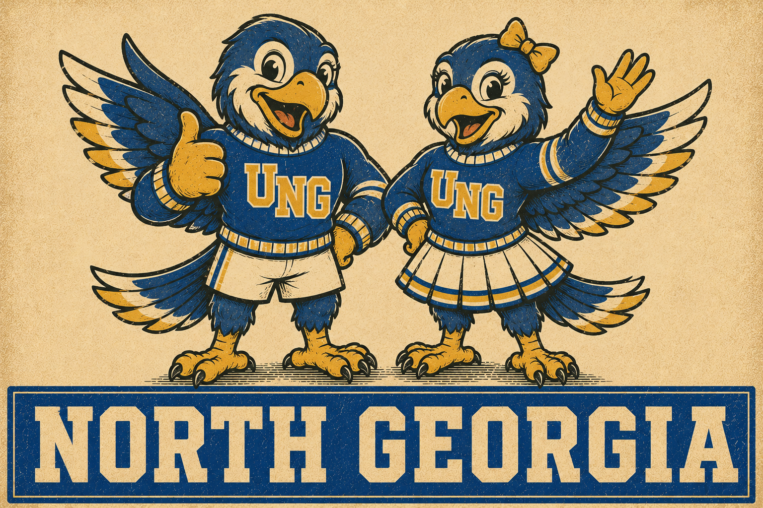 North Georgia Blue and Gold Eagle Mascot Wall Art