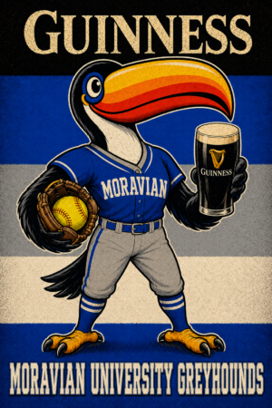 Moravian University Greyhounds Toucan Baseball Poster