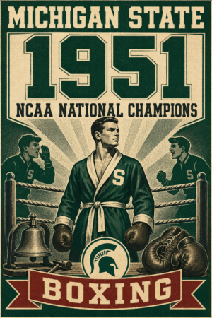 Michigan State 1951 NCAA Boxing Champions Vintage Poster