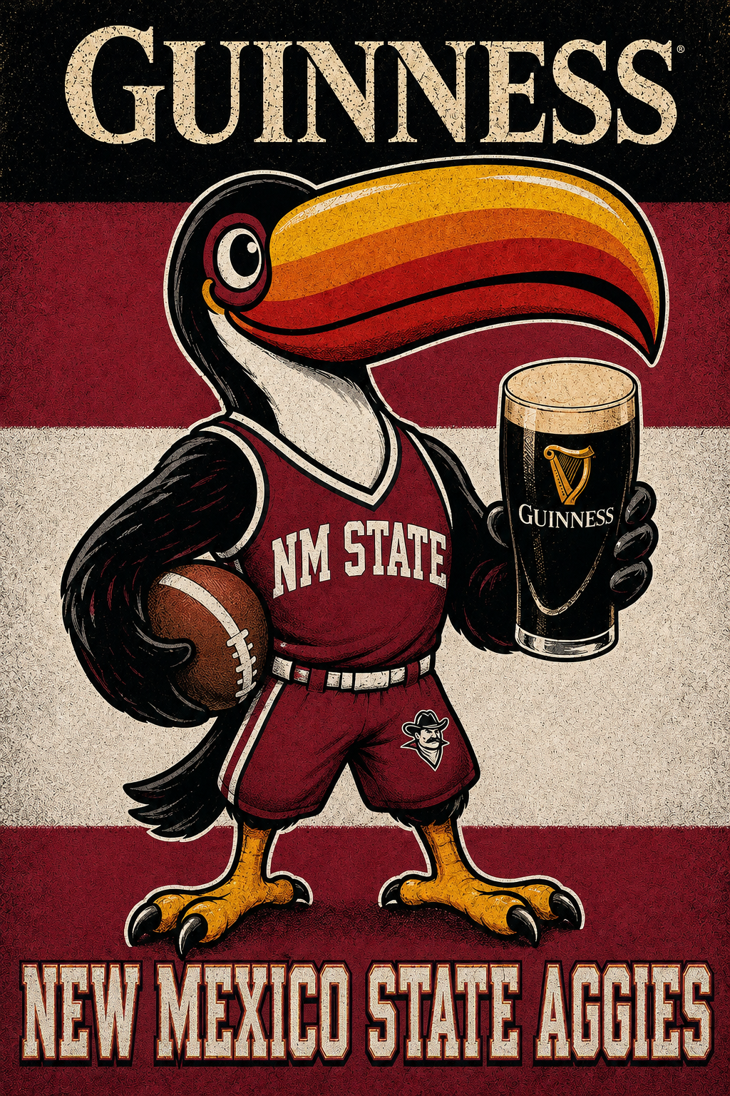 Guinness New Mexico State Aggies Toucan Poster