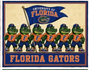 Florida Gators Cartoon Football Team Printed Wall Art